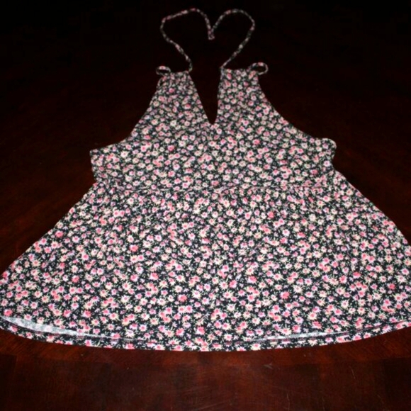 🌸 American Eagle Floral Peplum Tank - Adjustable Straps - Cottagecore Y2K - Picture 4 of 10